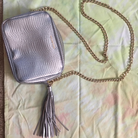 Silver Victoria’s Secret snakeskin bag w/chainNWOT - Picture 3 of 7